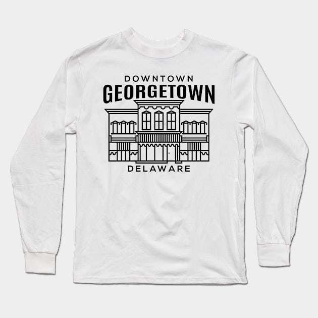 Downtown Georgetown DE Long Sleeve T-Shirt by HalpinDesign